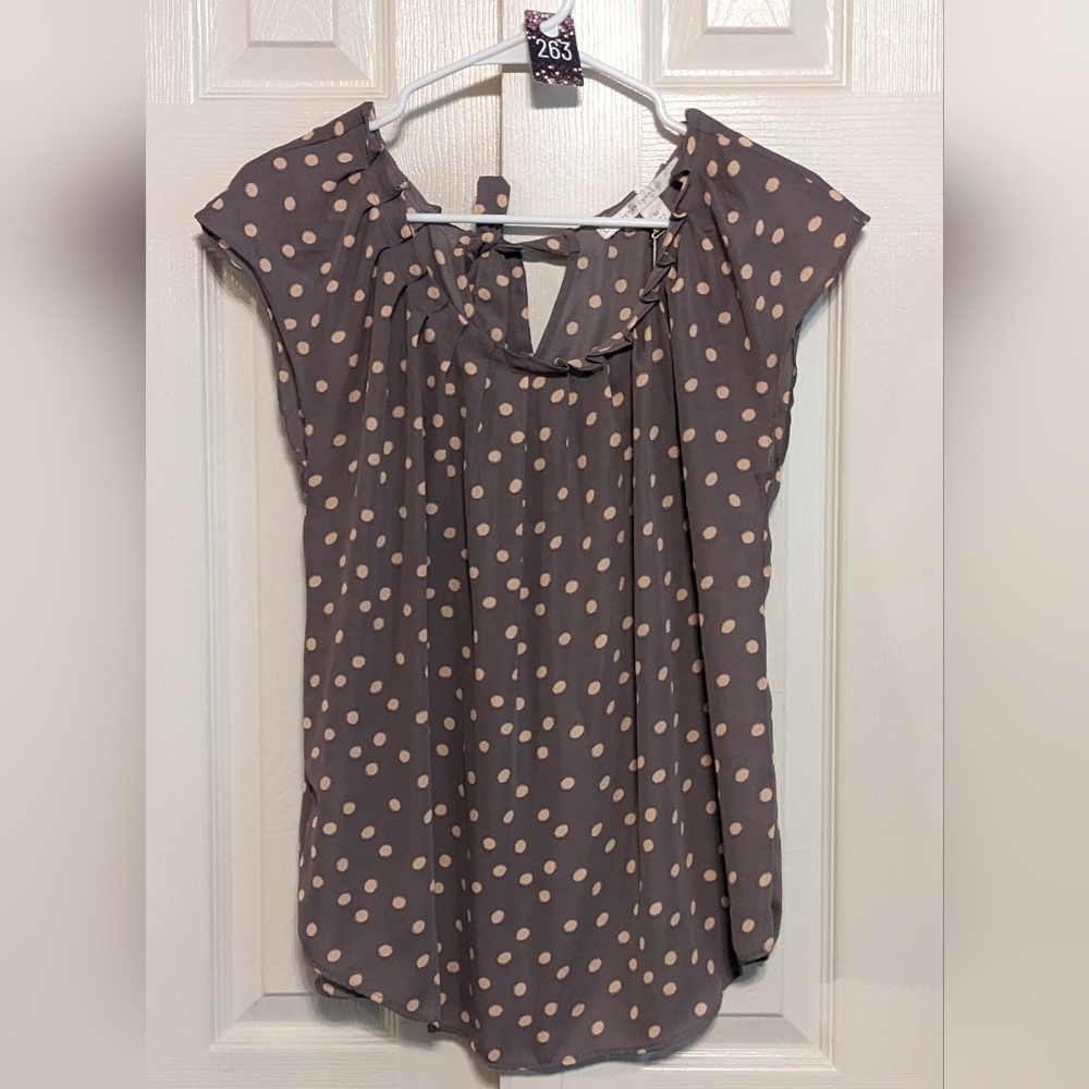 LC Lauren Conrad Pink and Gray Blouse